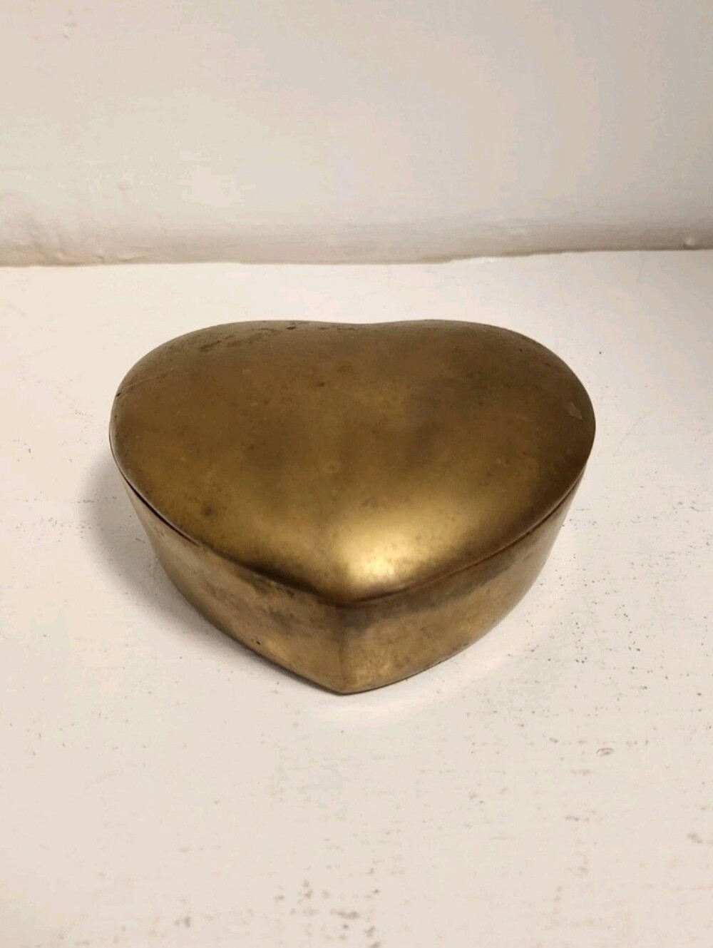 Brass Heart Trinket Box, 3" Wide, 2.5" Long, 1.25" Tall